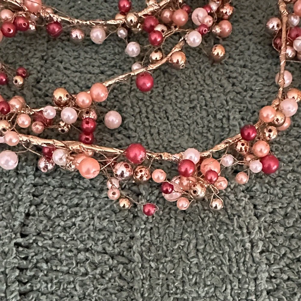 34th & Pine Holiday Christmas Tree Garland Gold Peach Berry NEW!